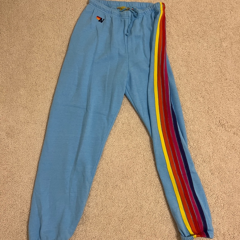 Aviator Nation Blue Five Stripe Sweatpants